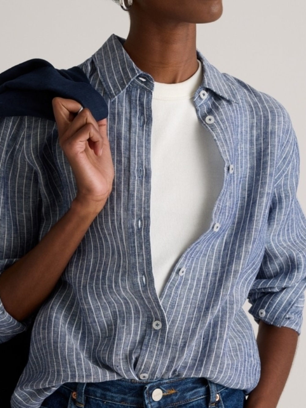 Quince | Linen Striped Button-Down Shirt